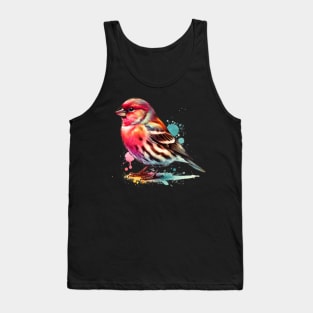 Watercolor House Finch Tank Top